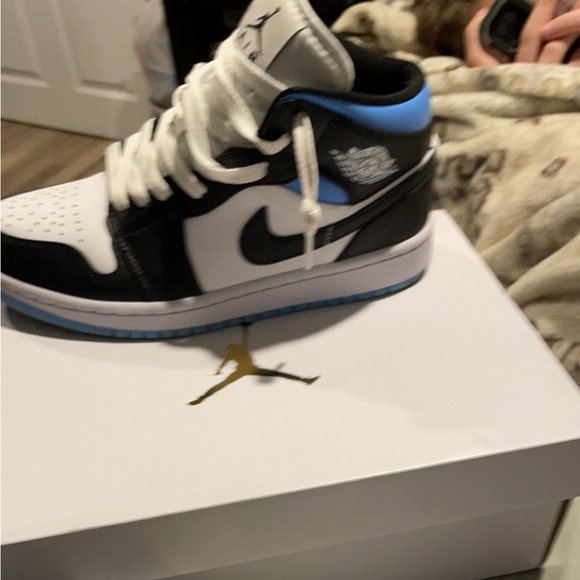 black white and blue jordans